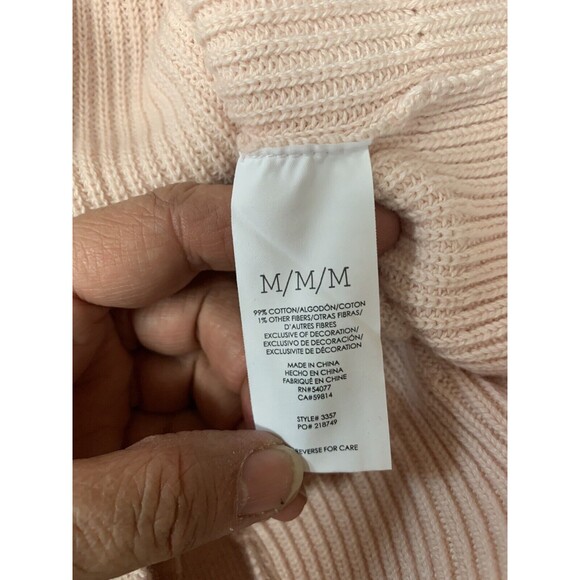 CABI Eliza Lace Up Light Pink Sweater Cardigan Size Medium Style 3357 V Neck - Picture 9 of 14